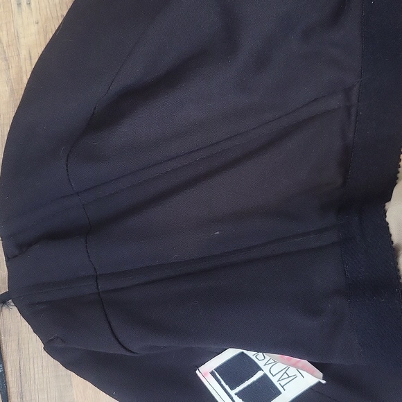 Vtg TADASHI Black Lace Mesh Over Nude Strapless Cocktail Midi Dress - Picture 12 of 14